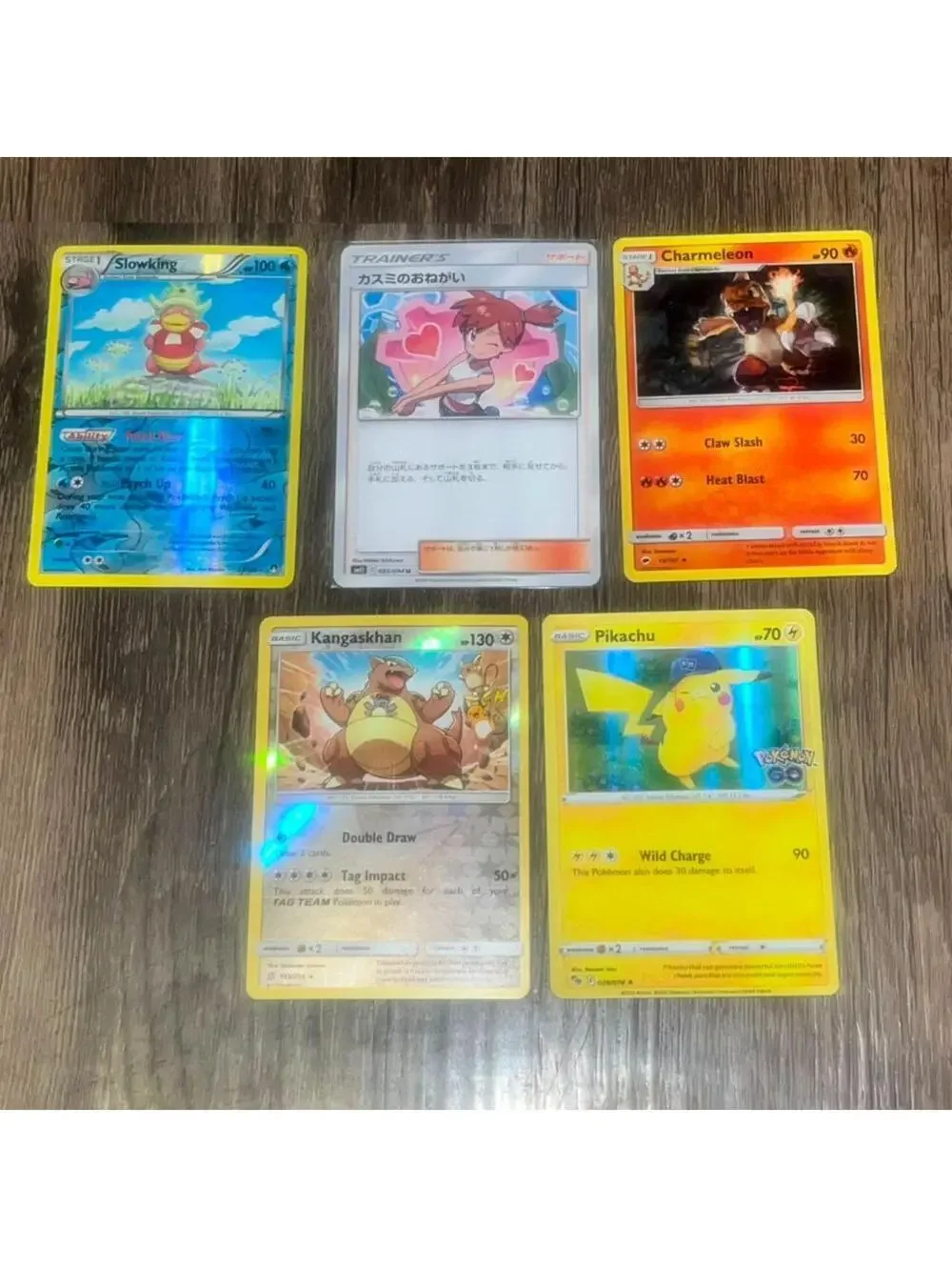 5x Pokemon Holo Lot  Slowking Misty's Favor Charmeleon Kangaskhan Pikachu